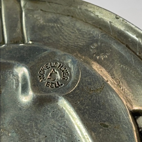 NAVAJO TURQUOISE THUNDERBIRD BELL NICKEL SILVER - Picture 6 of 10